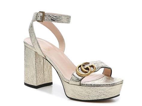 gucci gold platform heels